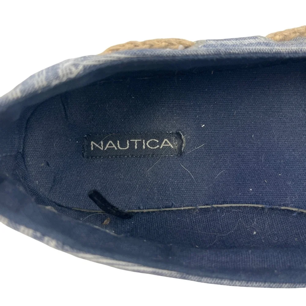 Nautica Women's Striped Boat Shoes Espadrille Flats Navy Blue Size‎ 7